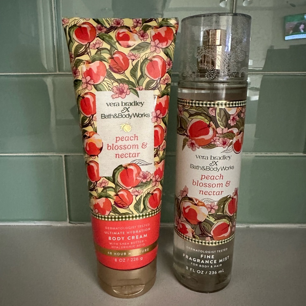 Bath & Body Works Vera Bradley Peach Blossom & nectar Fragrance Set